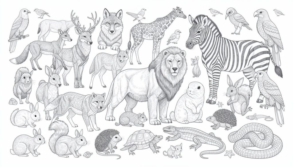 Découvrez plus de 1000 coloriages d'animaux gratuits à imprimer. Des dessins variés et amusants pour tous les âges, parfaits pour développer la créativité des enfants.